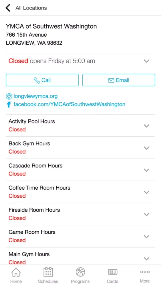 Ảnh chụp màn hình của YMCA of South West Washington