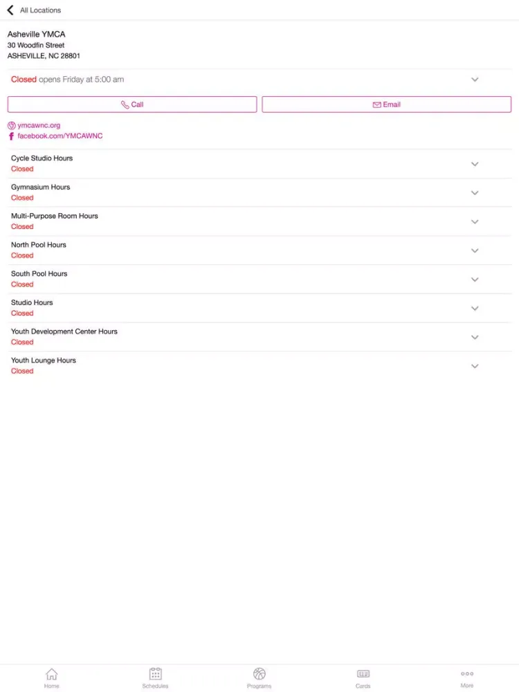 YMCA of Western North Carolina iPad  스크린샷