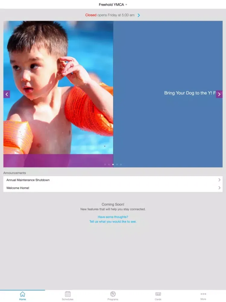 Tangkapan layar YMCA of Western Monmouth iPad 