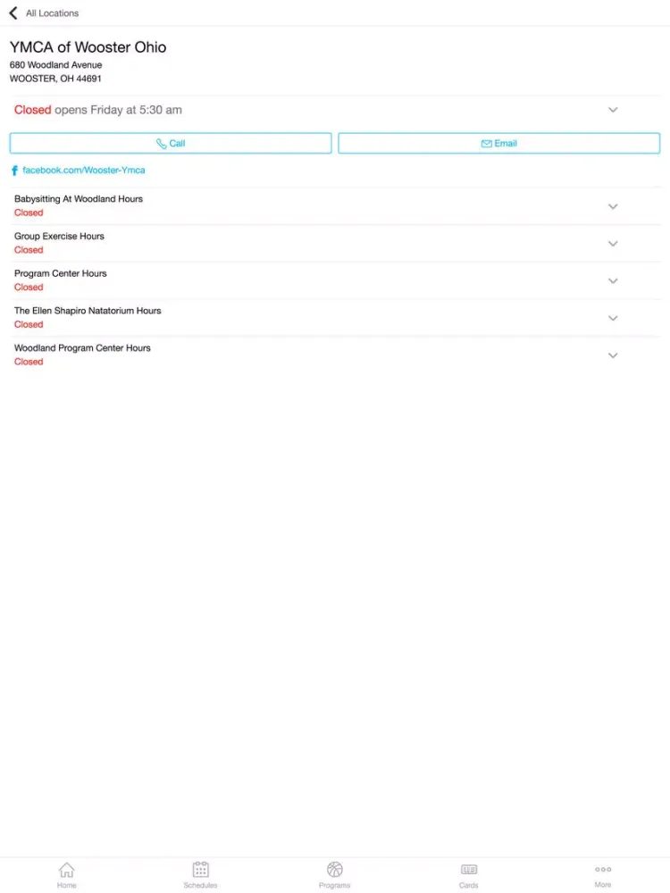 Zrzuty ekranu YMCA of Wooster iPad 