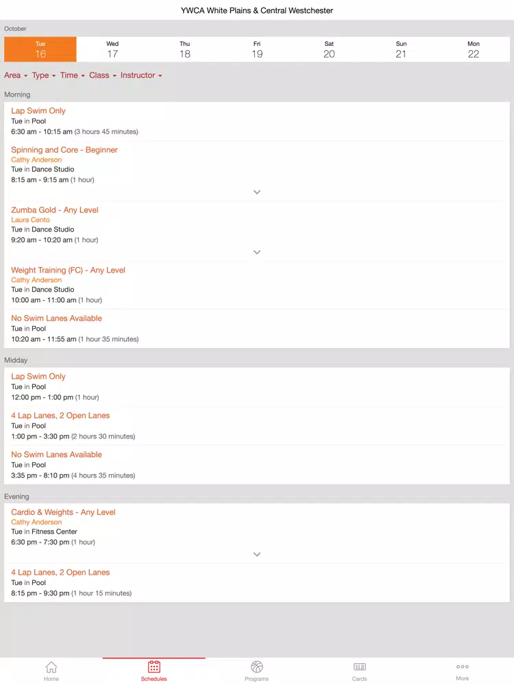 YWCA White Plains iPad 應用截圖