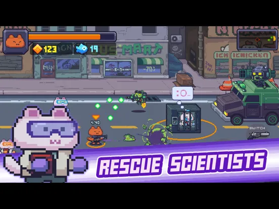Cat Fire - Pixel Shooter iPad 应用截图