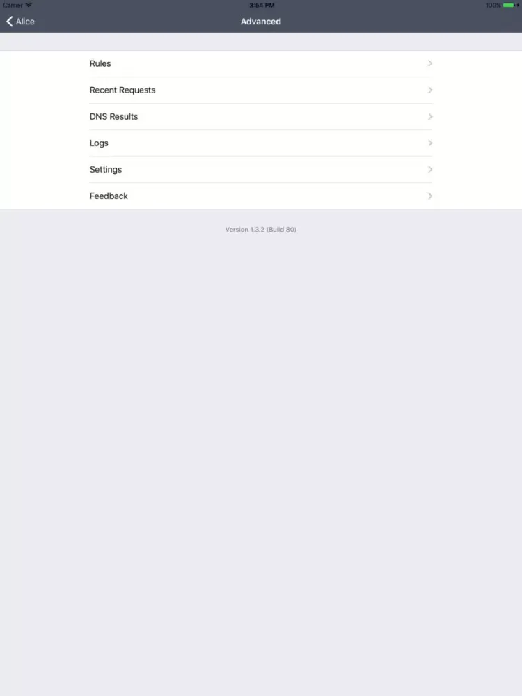 ภาพหน้าจอของ Alice - Network Proxy Utility iPad 