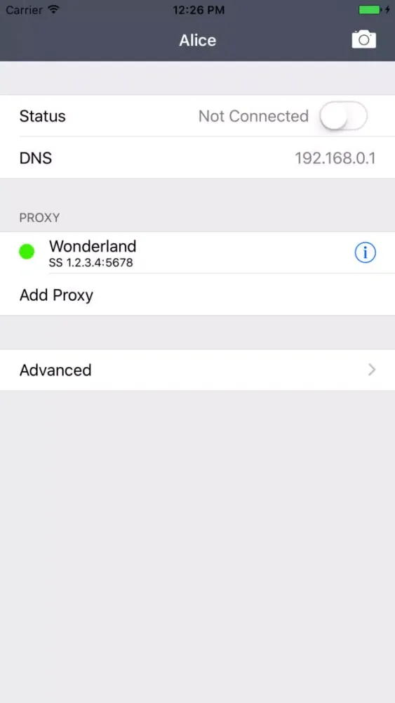 ภาพหน้าจอของ Alice - Network Proxy Utility