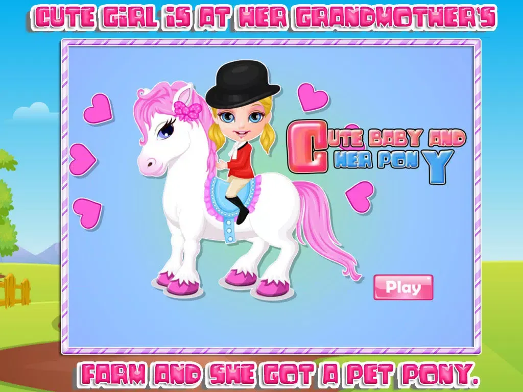 تصاویر Cute baby and her pony iPad 