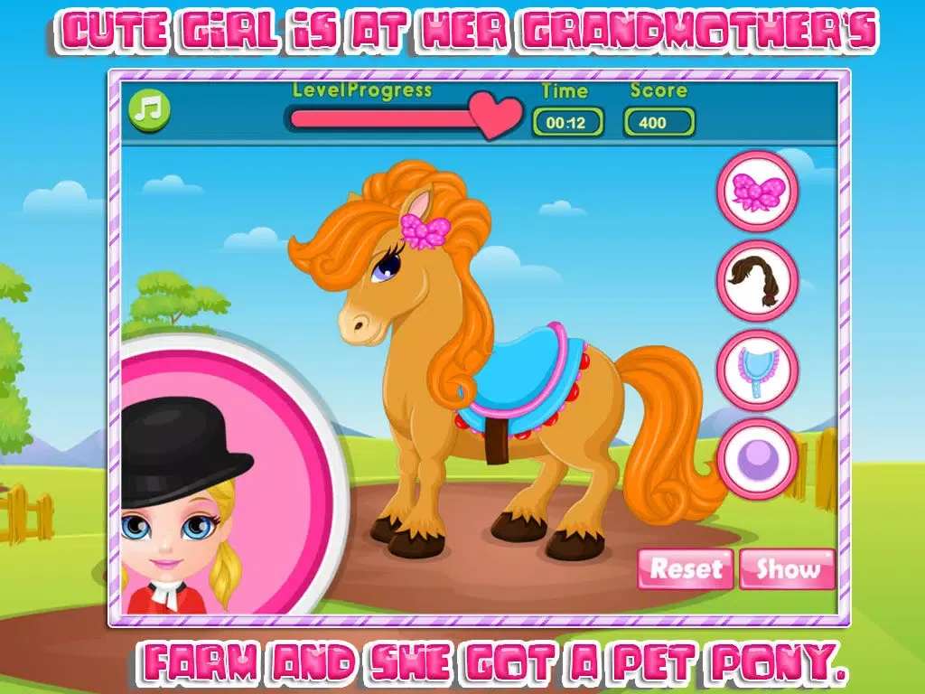 تصاویر Cute baby and her pony iPad 
