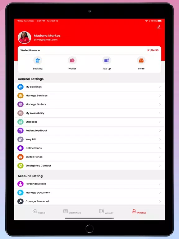 Day Kare Service Provider iPad  स्क्रीनशॉट