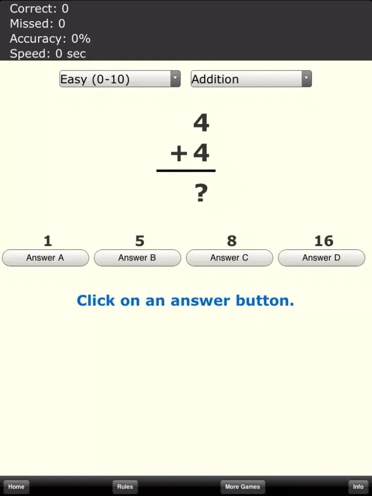 Zrzuty ekranu Math Ease iPad 