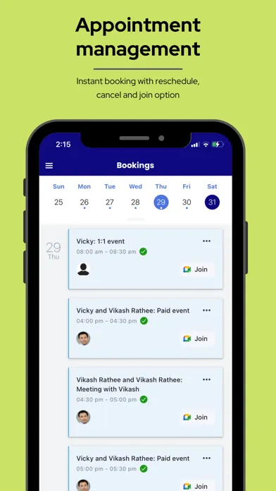 Capturas de tela do DaySchedule - Appointment App