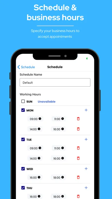Capturas de tela do DaySchedule - Appointment App