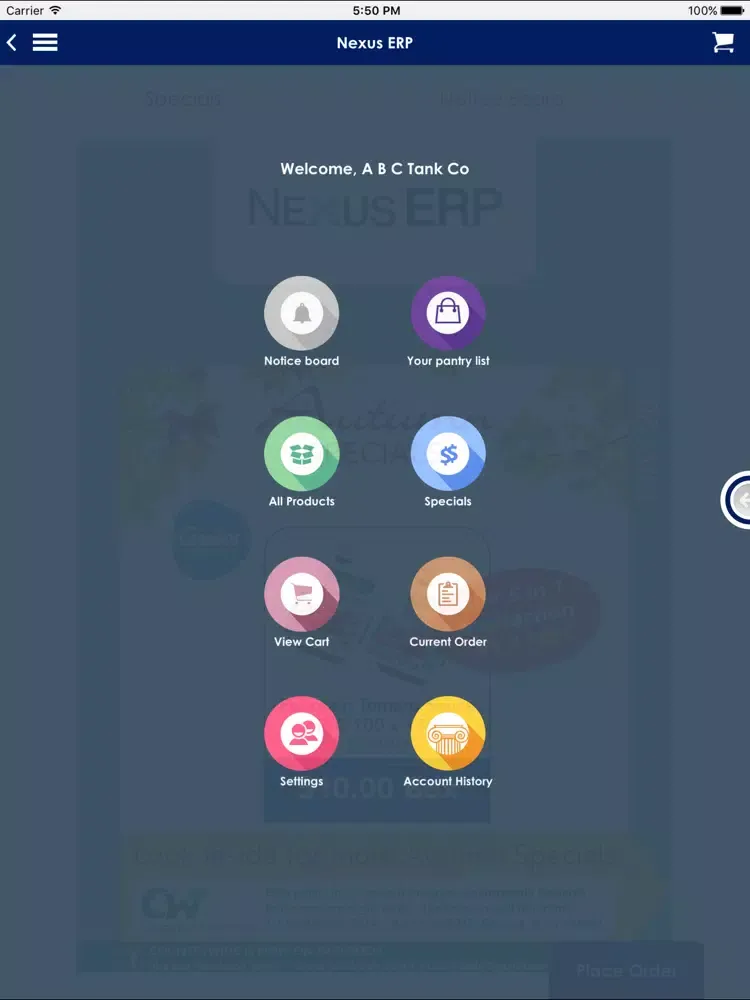 Capturas de pantalla de Nexus ERP iPad 