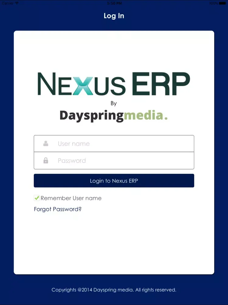 Capturas de pantalla de Nexus ERP iPad 