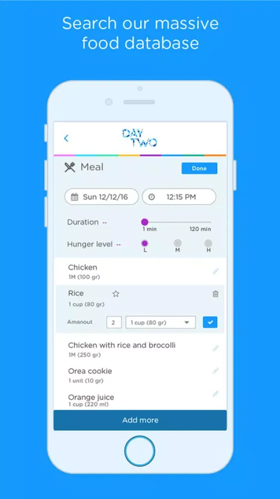 Screenshot di DayTwo Food & Activity Logger