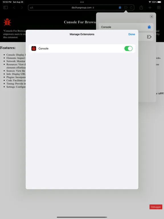 تصاویر Console For Browsers iPad 