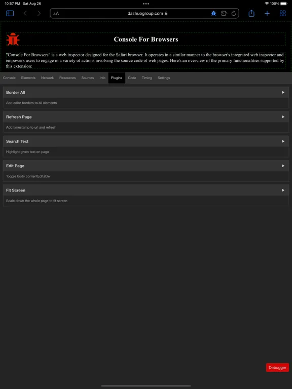 تصاویر Console For Browsers iPad 