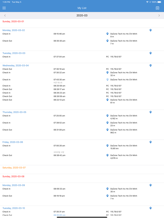 Capturas de pantalla de CrewTimeCard-Location & Beacon iPad 