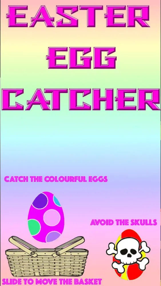 Capturas de tela do Easter Egg Catcher