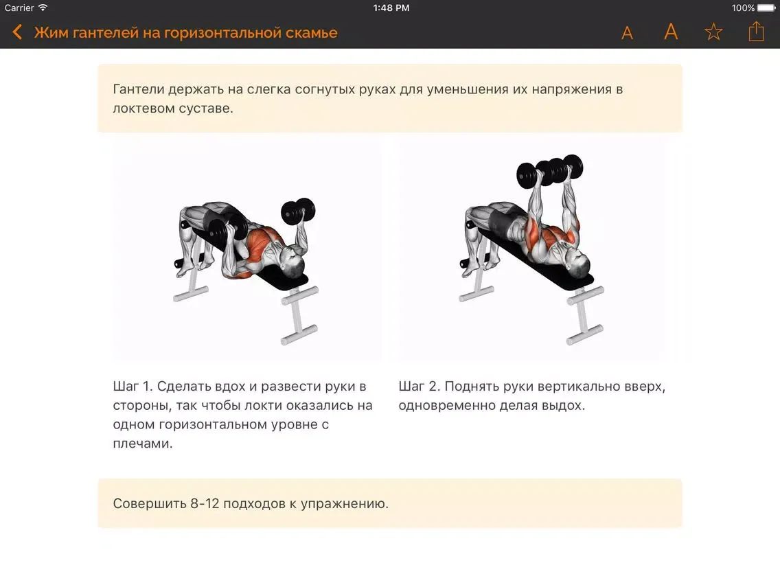 Фитнес iPad 应用截图