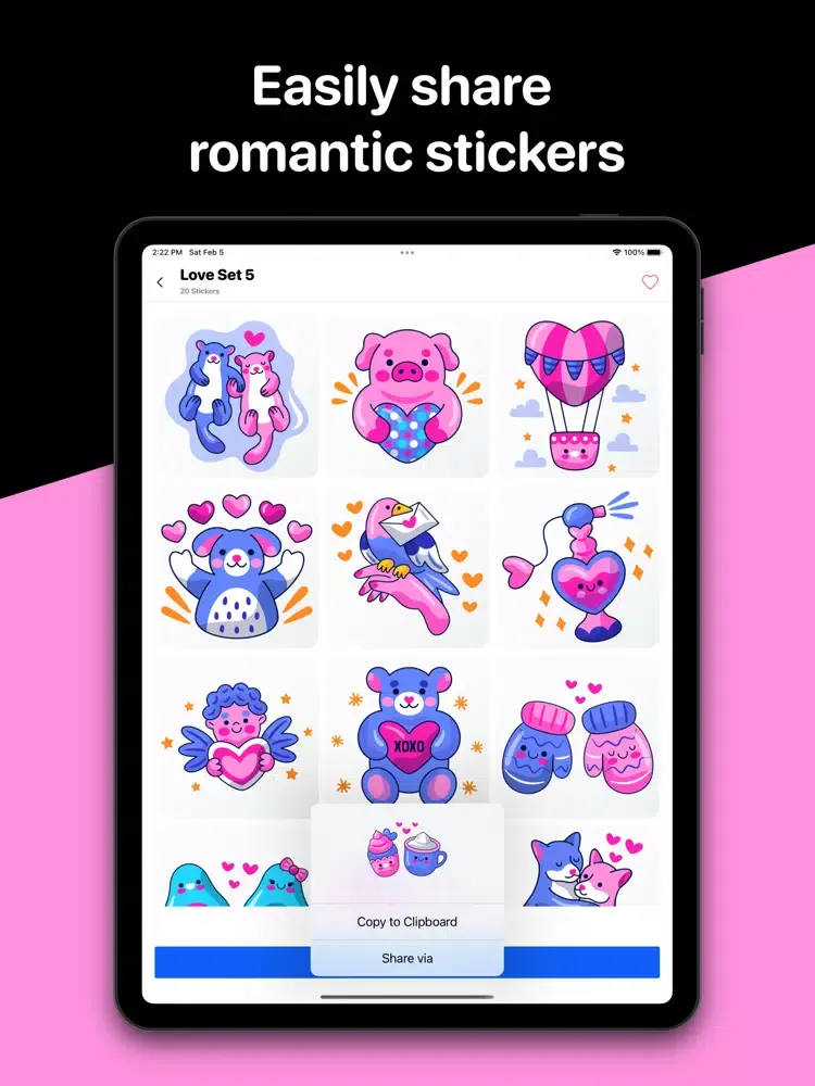 Valentine Emoji iPad  Ekran Görüntüleri