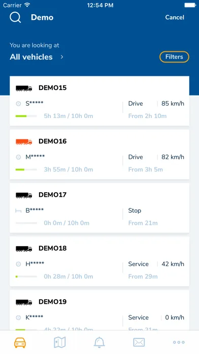 Tangkapan skrin DBK Fleet Management