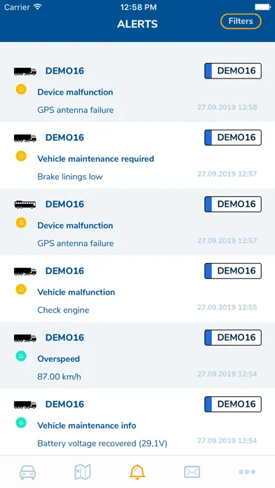 Tangkapan skrin DBK Fleet Management