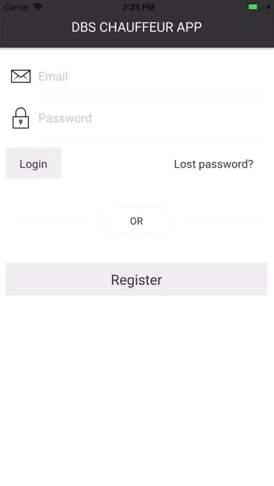 Скриншоты DBS CHAUFFEUR APP