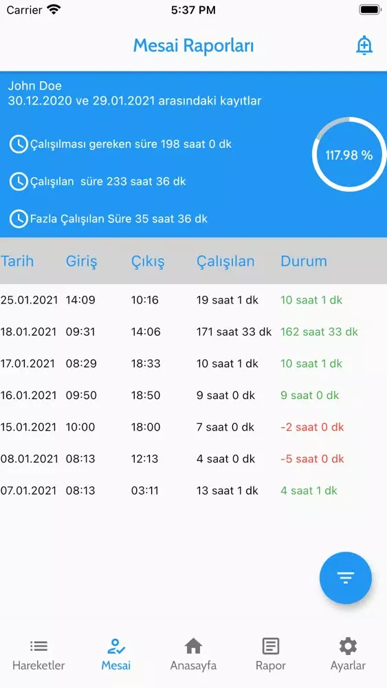 Dogru Vakit PDKS Ekran Görüntüleri