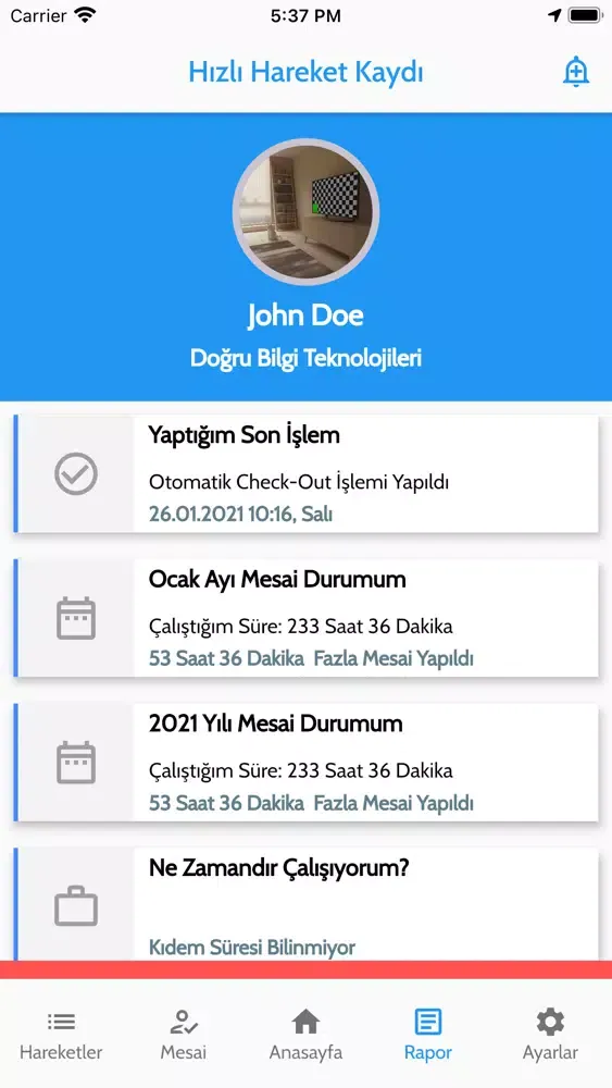Dogru Vakit PDKS Ekran Görüntüleri