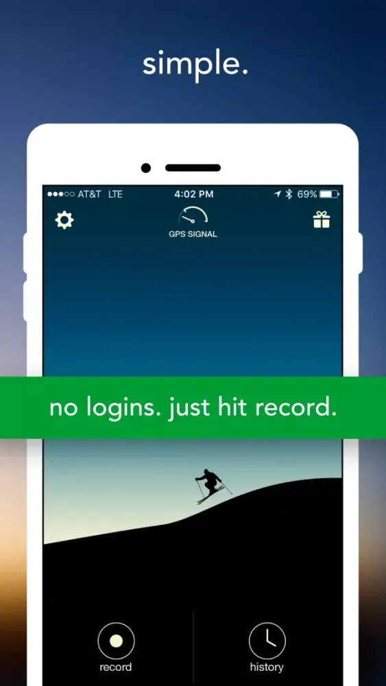 Zrzuty ekranu Vima - GPS Ski Tracker
