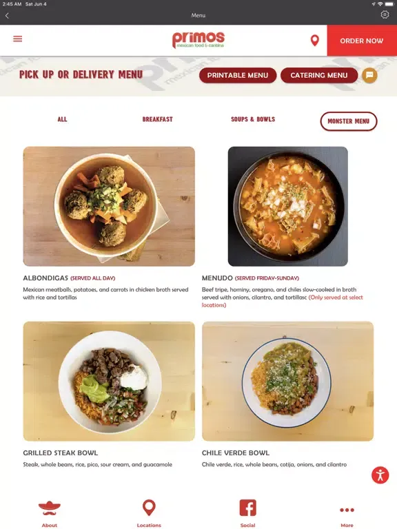 Primos Mexican Food & Cantina iPad  Ekran Görüntüleri