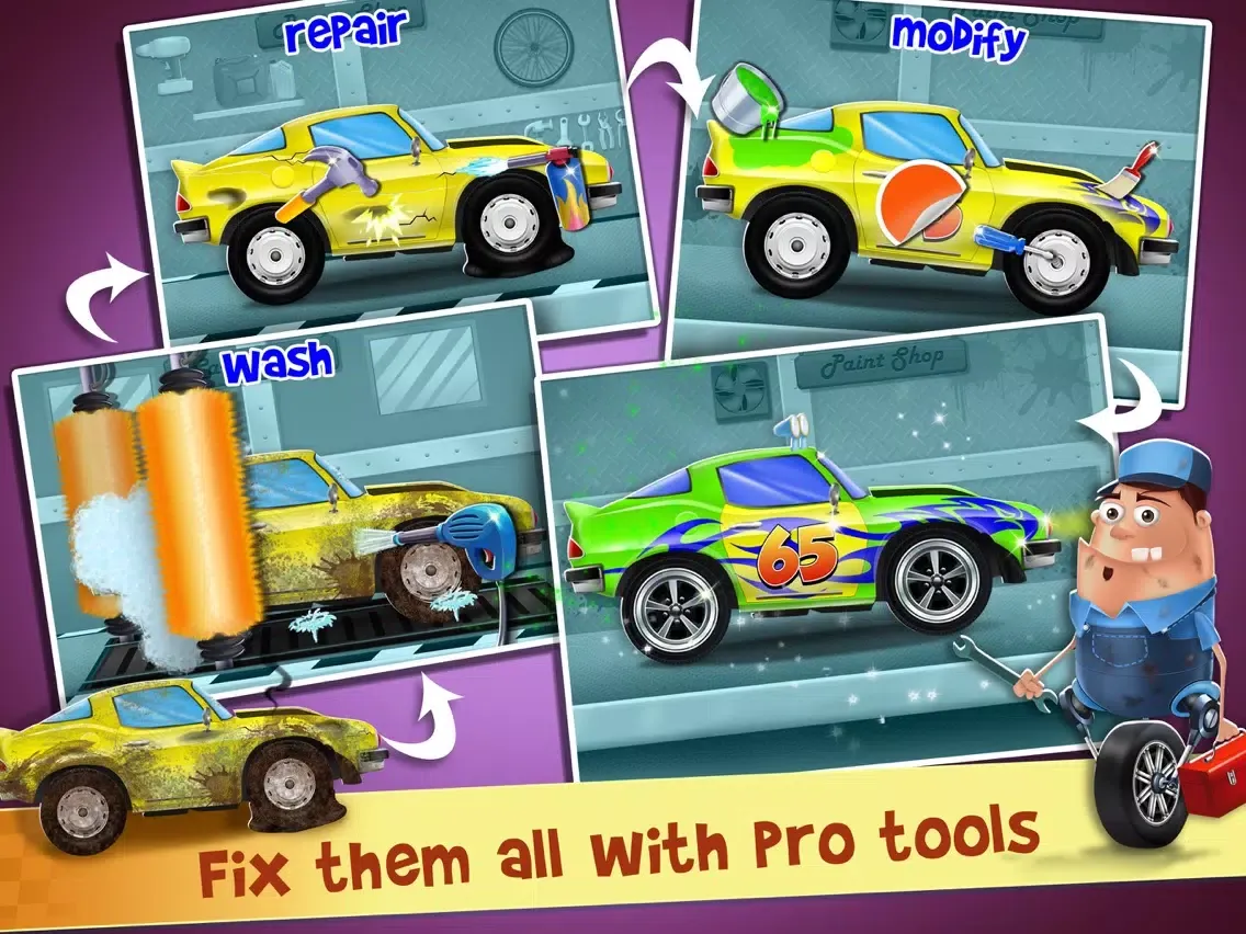 ภาพหน้าจอของ Mechanic Jon Car Repair & Wash iPad 
