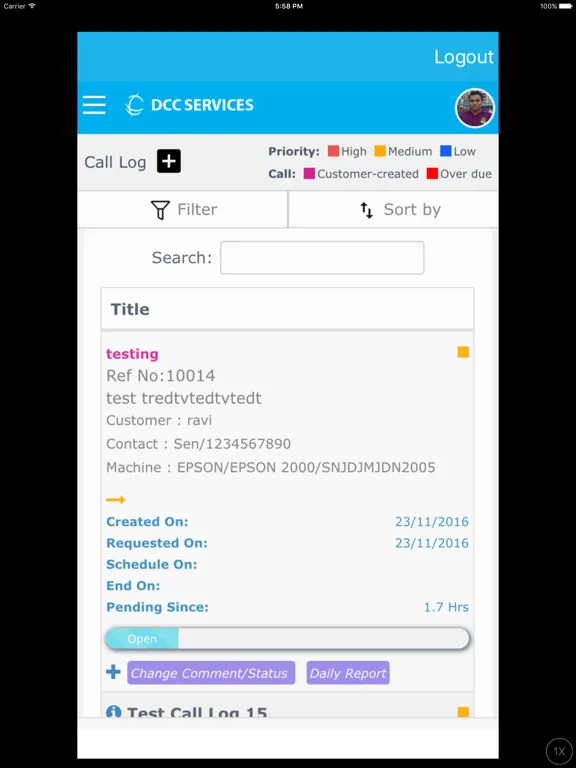 DCC Service iPad  Screenshots
