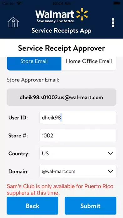Скриншоты Walmart - Service Receipts