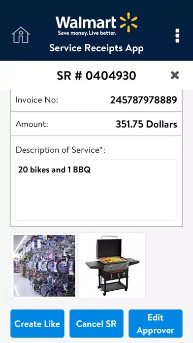 Скриншоты Walmart - Service Receipts