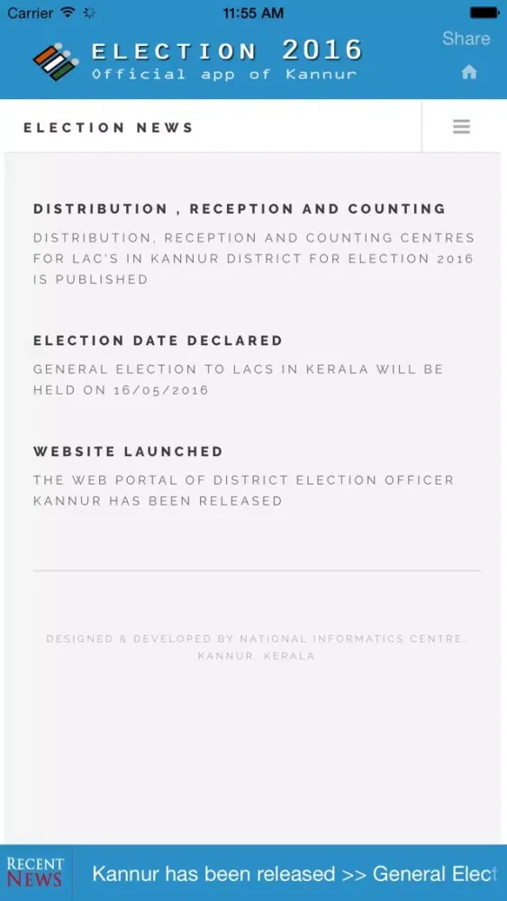 Ảnh chụp màn hình của General Election 2016 Kannur
