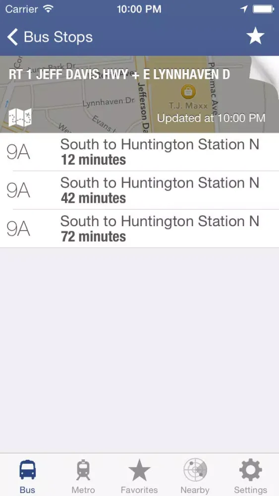 Capturas de tela do Next DC Metro and Bus