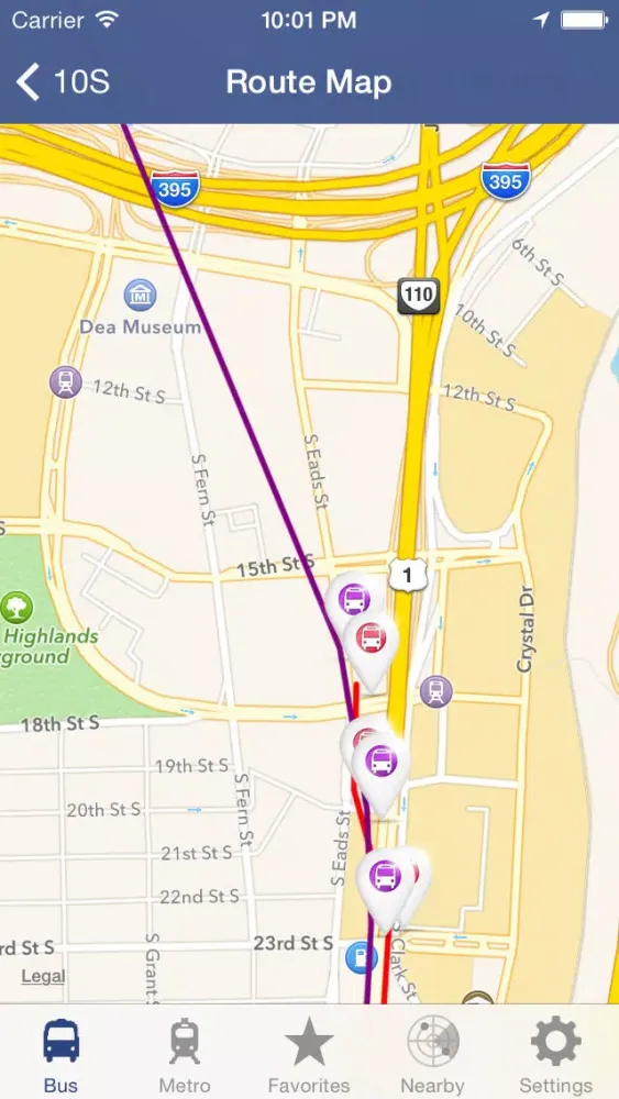 Capturas de tela do Next DC Metro and Bus