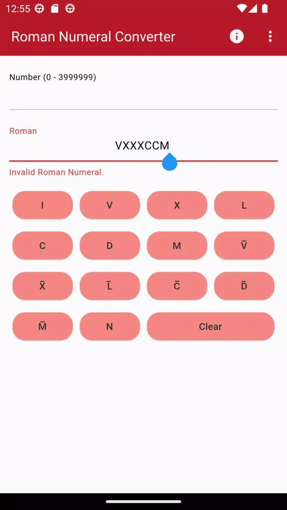 Roman Numeral Converter स्क्रीनशॉट
