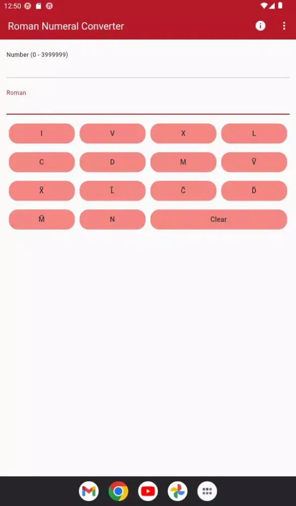 Roman Numeral Converter स्क्रीनशॉट