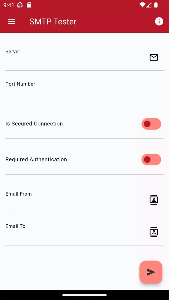 Tangkapan layar SMTP Tester