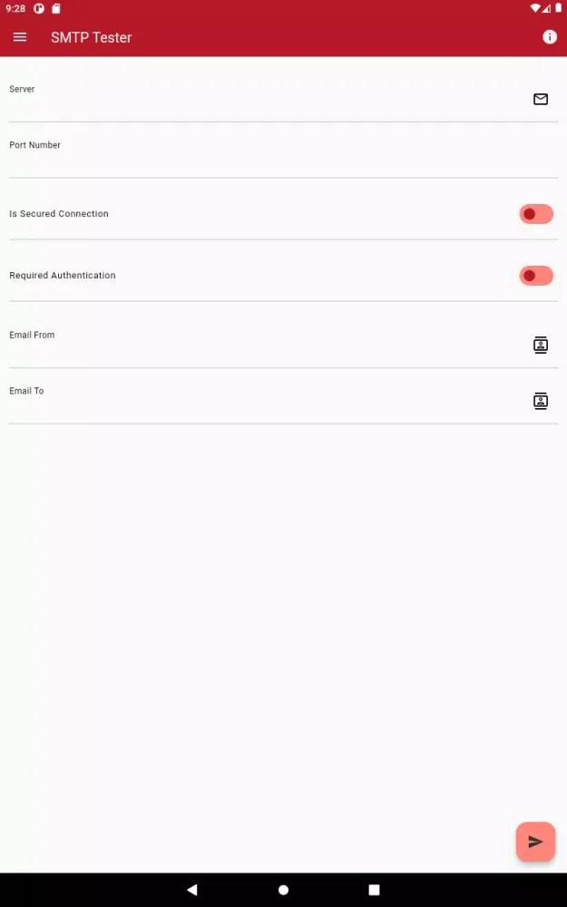 Tangkapan layar SMTP Tester