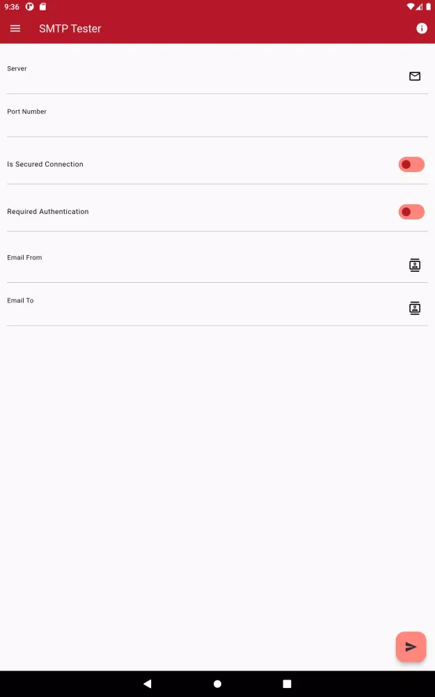 Tangkapan layar SMTP Tester