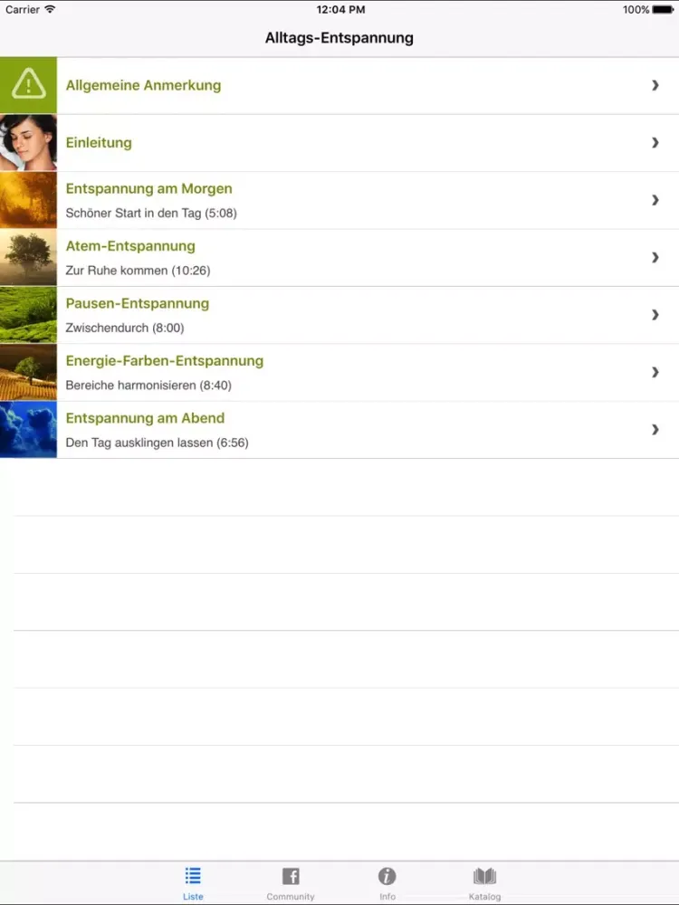 Capturas de pantalla de Alltags- Entspannung (Relax, Autogenes Training) iPad 
