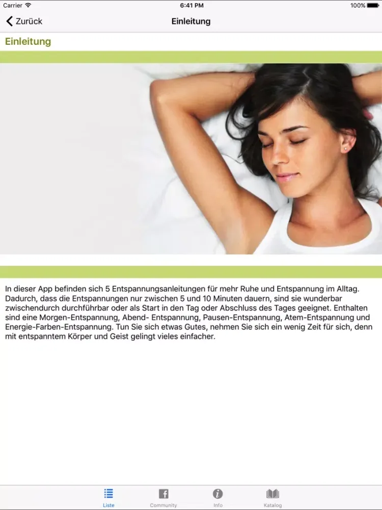Capturas de pantalla de Alltags- Entspannung (Relax, Autogenes Training) iPad 