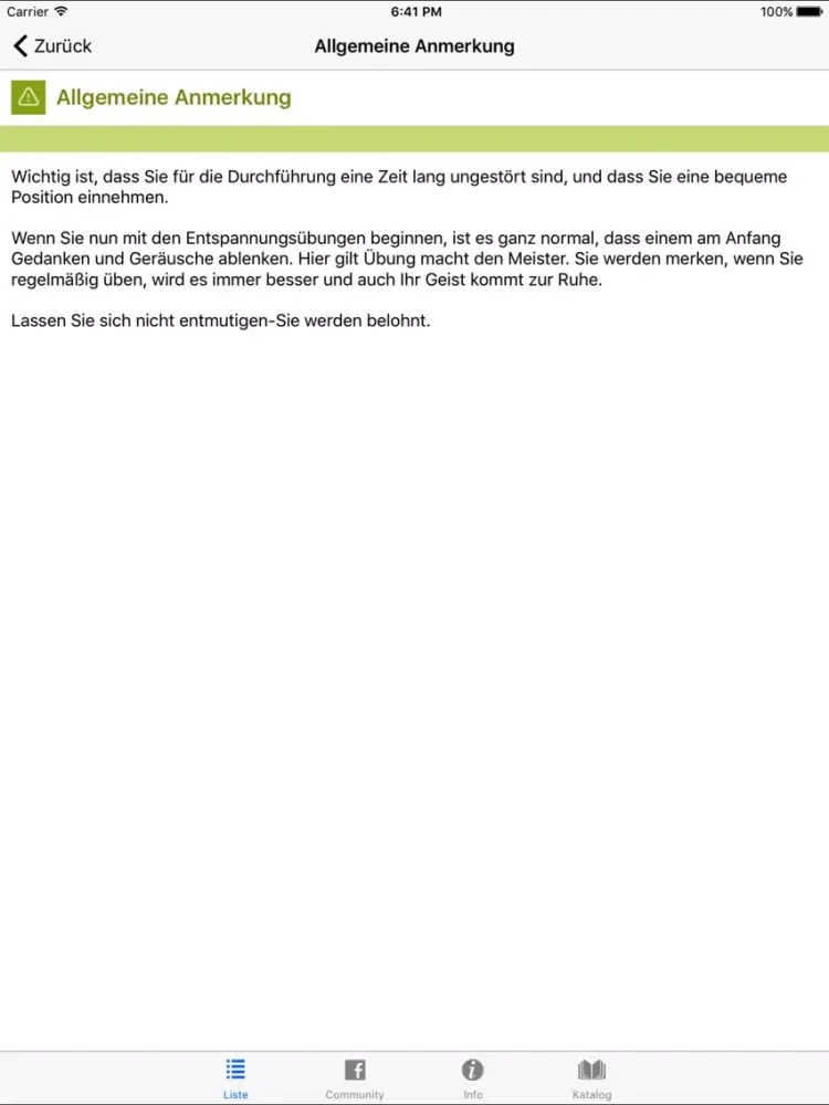 Capturas de pantalla de Alltags- Entspannung (Relax, Autogenes Training) iPad 