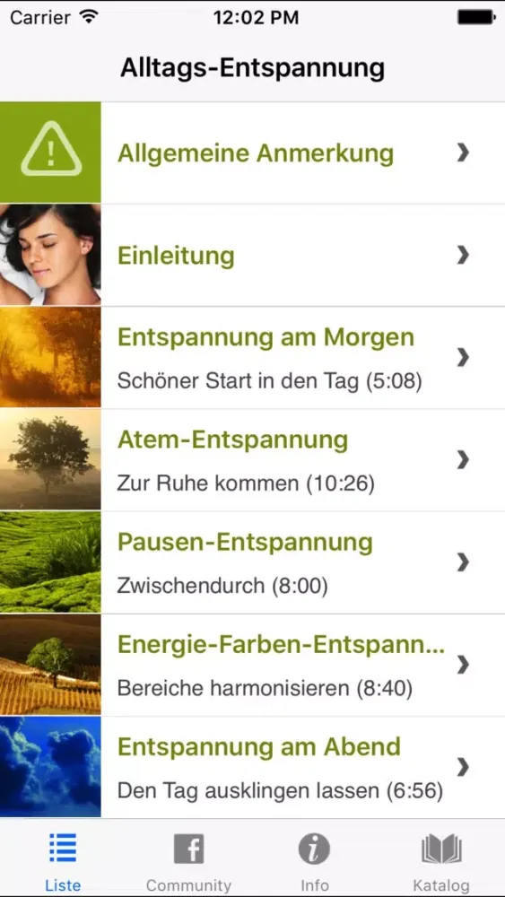 Capturas de pantalla de Alltags- Entspannung (Relax, Autogenes Training)