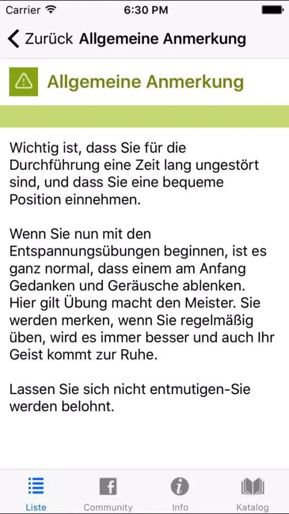 Capturas de pantalla de Alltags- Entspannung (Relax, Autogenes Training)