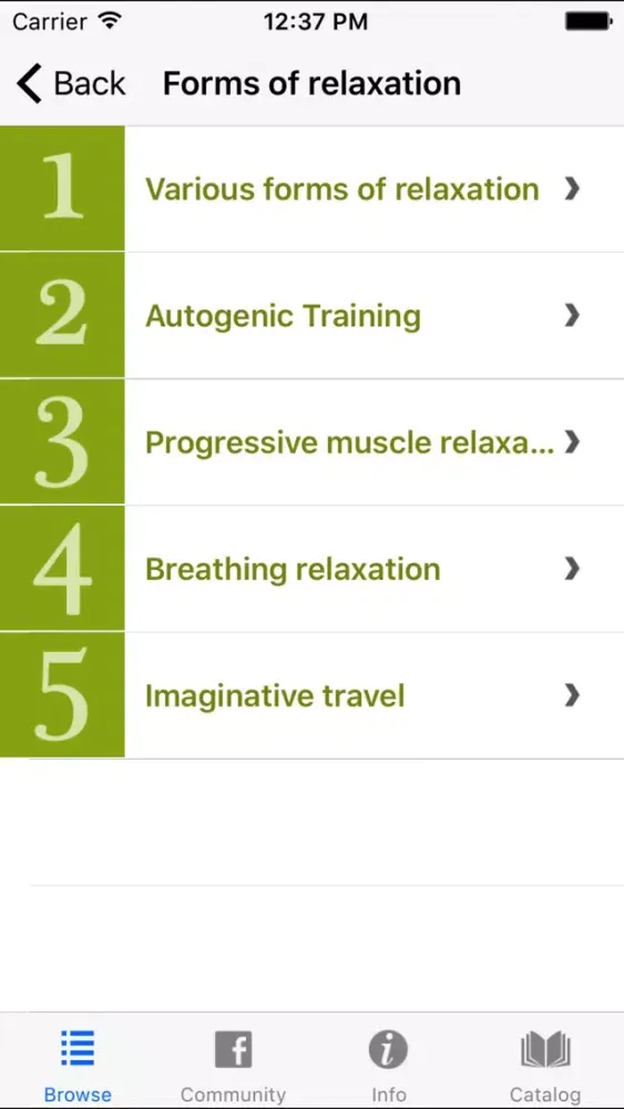 Ảnh chụp màn hình của Autogenic Training Progressive Muscle Relaxation 2