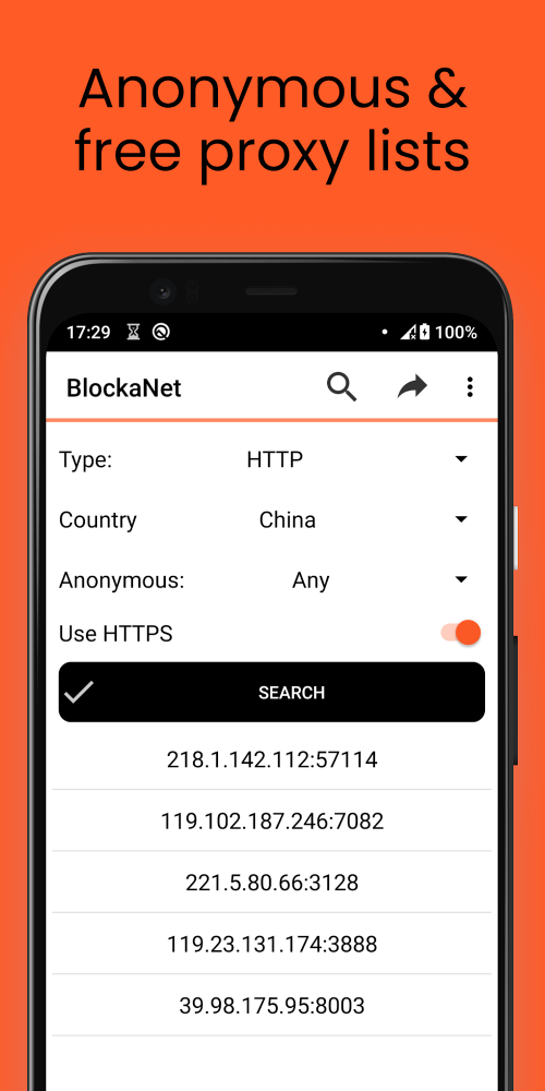 BlockaNet: Proxy List-screenshot-1