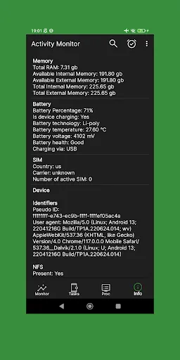 Activity Monitor: cpu, battery Screenshots